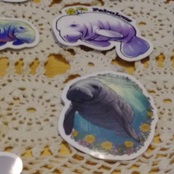 Manatee Stickers for cellphone, hydroflask, computer, locker, crafts, scrapbook - Picture 7 of 7